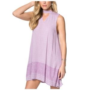 O'Neill Juniors Kala Keyhole Woven Sleeveless Tank Dress M Lavender Color